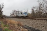 Amtrak 98 heads east with train 42 at milepost 116